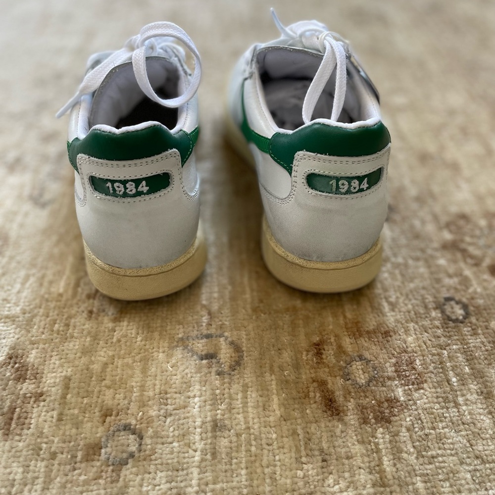 NWOB Diadora Heritage “ MI Basket Lo Used” in White and Verdant Green, Size 7 - Picture 11 of 14